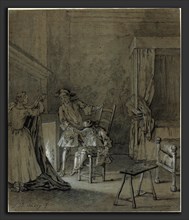 Jean-Baptiste Oudry (French, 1686 - 1755), Ragotin enivré par La Rancune, 1726-1727, black and
