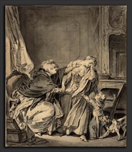 Jean-Baptiste Greuze (French, 1725 - 1805), The Angry Mother, black and gray wash over graphite on