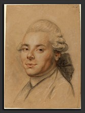 Joseph Ducreux (French, 1735 - 1802), Head of a Gentleman [recto], 1770-1780, red, black, and white