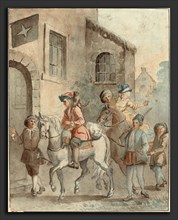 French 18th Century after Jean-Baptiste Oudry, Arrival at an Inn, 18th century, pen and brown ink