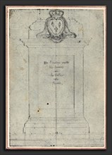 Hubert FranÃ§ois Gravelot (French, 1699 - 1773), A Plinth Surmounted by the Arms of the King of