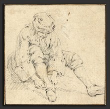 Attributed to Jean-Baptiste Le Prince (French, 1734 - 1781), Man Pulling on His Shoe, 1761-1763?,