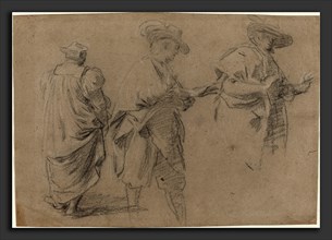 Attributed to Eustache Le Sueur (French, 1617 - 1655), A Judge and Two Gentlemen Lawyers, black