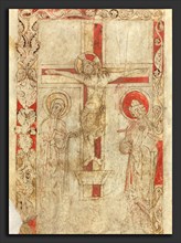 French 12th Century, The Crucifixion, early 12th century, miniature on vellum