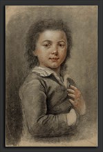Catherine Lusurier (French, 1753 - 1781), Portrait of a Young Boy, red and black chalk on heavy