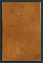 John Flaxman (British, 1755 - 1826), The Giants, graphite on brown tracing paper