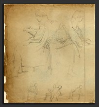 John Flaxman (British, 1755 - 1826), Sheet of Studies [recto and verso], in or after 1811,