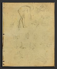 John Flaxman (British, 1755 - 1826), Sheet of Studies [recto and verso], graphite