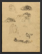 John Flaxman (British, 1755 - 1826), Sheet of Studies, graphite