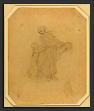 John Flaxman (British, 1755 - 1826), Adult and Two Children, graphite and pen and gray ink