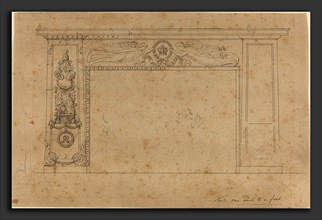 John Flaxman (British, 1755 - 1826), Design for a Chimney, pen and black ink