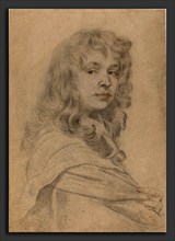Sir Peter Lely (British, 1618 - 1680), Self-Portrait, c. 1641, black chalk with touches of red
