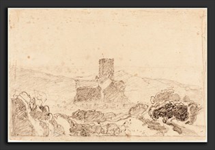 Follower of John Sell Cotman, Landscape with Church, first half 19th century, graphite on wove