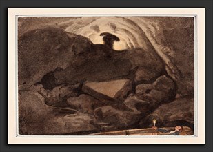 George Cumberland (British, 1754 - 1848), Scene in a Cave, watercolor on wove paper