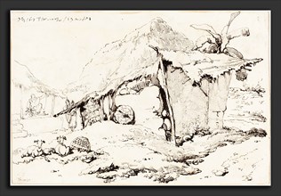 George Chinnery (British, 1774 - 1852), A Village Hut in India [recto], 1814-1824, pen and black
