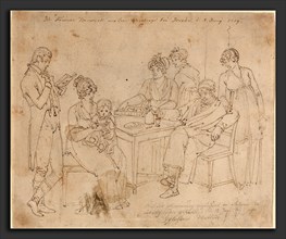 Johan Christian Dahl (Norwegian, 1788 - 1857), The Nauwerk Family, 1819, pen and brown ink over