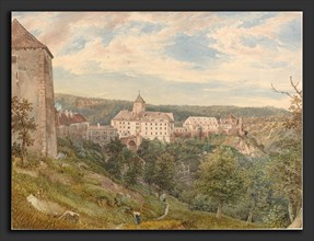 Josef HÃ¶ger (Austrian, 1801 - 1877), Eichhorn Castle at Evening, c. 1838, watercolor over graphite