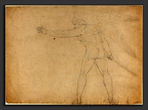William Blake (British, 1757 - 1827), A Warring Angel [recto], c. 1780, graphite on laid paper