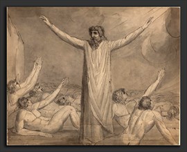 William Blake (British, 1757 - 1827), Moses Staying the Plague (?) [recto], c. 1780-1785, pen and