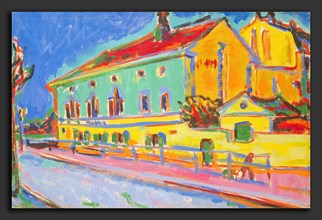 Ernst Ludwig Kirchner, Houses in Dresden, German, 1880 - 1938, 1909-1910, oil on canvas