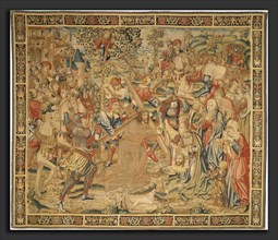 Flemish 16th Century, The Procession to Calvary, 1530-1550, tapestry: undyed wool warp; dyed wool,