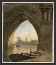 John Varley, Looking under the Bridge, British, 1778 - 1842, watercolor over graphite on wove paper