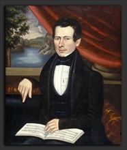 Erastus Salisbury Field (American, 1805 - 1900), Man with a Tune Book: Possibly Mr. Cook, c. 1838,