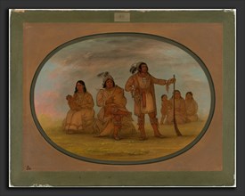 George Catlin, Osceola and Four Seminolee Indians, American, 1796 - 1872, 1861-1869, oil on card