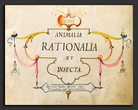 Joris Hoefnagel, Animalia Rationalia et Insecta (Ignis):  Title Page, Flemish, 1542 - 1600, c.