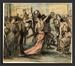 George Bellows, Society Ball, American, 1882 - 1925, c. 1907, charcoal and pastels on wove paper