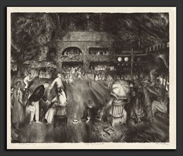 George Bellows, The Tournament, American, 1882 - 1925, 1920, lithograph on chine collé