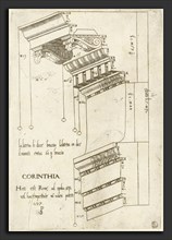 Master PS (Italian (?), active 1535-1537), Entablature from the Basilica Ulpia, Rome, 1537,