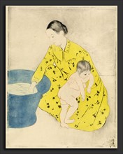 Mary Cassatt (American, 1844 - 1926), The Bath, 1890-1891, color drypoint, aquatint and soft-ground