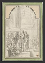 Laurent de La Hyre, The Presentation in the Temple, French, 1606 - 1656, c. 1648, black chalk with