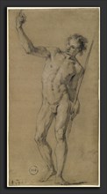 FranÃ§ois Le Moyne, Saint John the Baptist, French, 1688 - 1737, c. 1717, black chalk with white