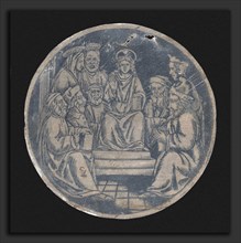 Italian 15th Century, Christ Disputing with the Doctors, niello plate