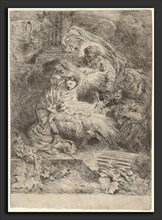 Giovanni Benedetto Castiglione, The Nativity with God the Father and the Holy Spirit, Italian, 1609