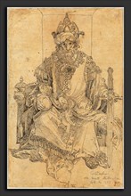 Albrecht DÃ¼rer, An Oriental Ruler Seated on His Throne, German, 1471 - 1528, c. 1495, pen and