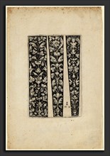 Daniel Hopfer I (German, c. 1470 - 1536), Ornament with Vase and Two Designs for Sleeves, etching