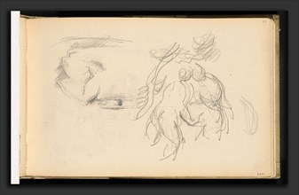 Paul Cézanne, Women Bathers and a Roll of Paper, French, 1839 - 1906, 1882-1885, graphite on wove