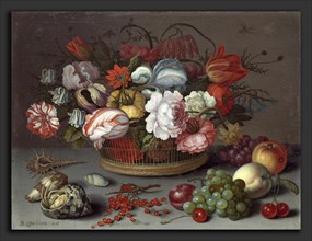 Balthasar van der Ast (Dutch, 1593-1594 - 1657), Basket of Flowers, c. 1622, oil on panel