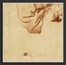 Dutch 17th Century, Drapery Study, c. 1631, red chalk, with touches of black chalk, on laid paper