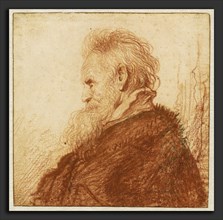 Rembrandt van Rijn (Dutch, 1606 - 1669), Head of an Old Man, c. 1631, red chalk, with touches of