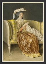 Daniel Nikolaus Chodowiecki (German, 1726 - 1801), Portrait of a Lady Sewing, watercolor and