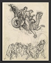 Joseph Anton Koch (Austrian, 1768 - 1839), Dante and Virgil Riding on the Back of Geryon, c. 1821,