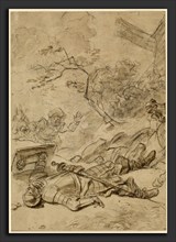 Jean-Honoré Fragonard, Don Quixote Defeated by the Windmill, French, 1732 - 1806, 1780s, brush with