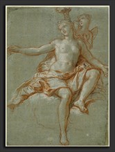 Antoine Coypel, Cupid Stealing Venus' Floral Crown, French, 1661 - 1722, 1705-1708, orange-red,