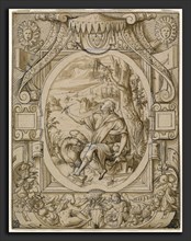 Geoffroy DumoÃ»tier, Saint John on Patmos, French, active c. 1535 - 1573, c. 1547, pen and black