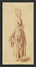 Daniel Nikolaus Chodowiecki (German, 1726 - 1801), A Standing Lady in a Day Dress, 1775-1780, red