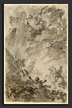 Jean-Honoré Fragonard, Bradamante Tries to Catch Hold of the Hippogryph [recto], French, 1732 -
